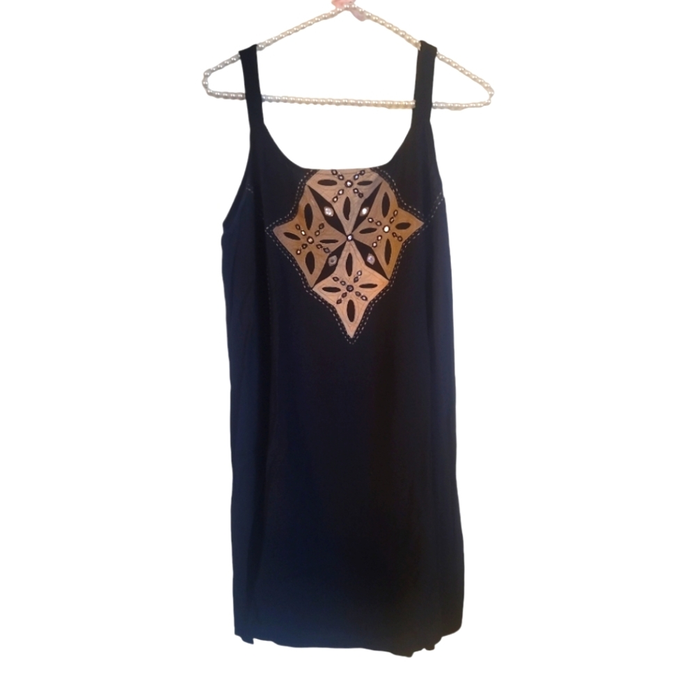 NWOT Y2K BOHO HTF Tunic / Mini Dress Blk Sz XL